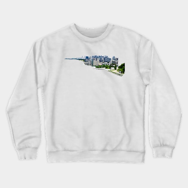 beijing city seaside city Crewneck Sweatshirt by invii